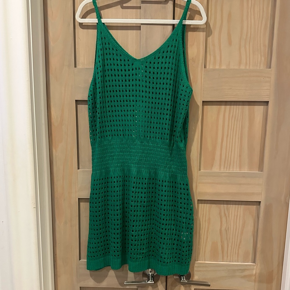 Green Knit Swim Coverup Dress